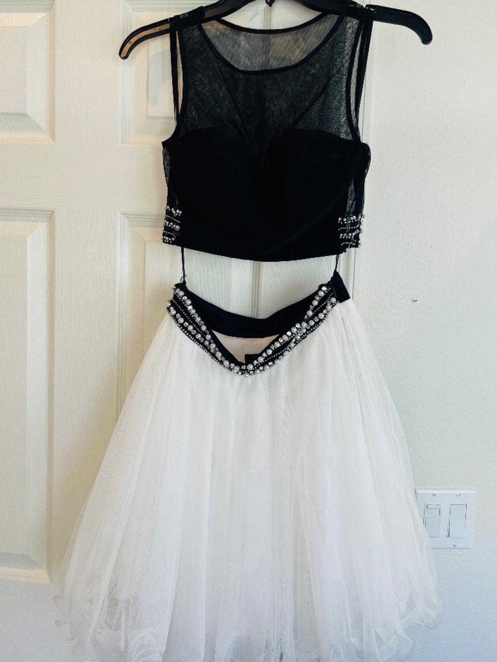 Blondie Nites Black White Two Piece Tulle Homecoming Dress Size 1